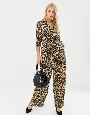 leopard print relaxed jumpsuit