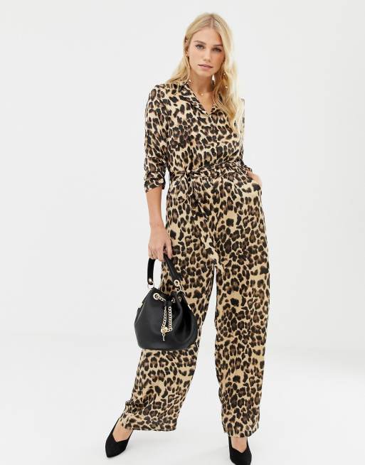 Liquorish leopard print wide leg jumpsuit | ASOS