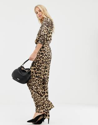 leopard wide leg jumpsuit