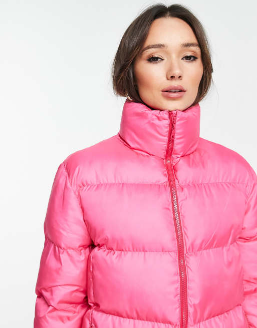 Shiny pink bubble outlet coat