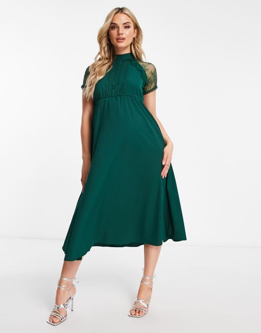 Asos green maternity dress sale