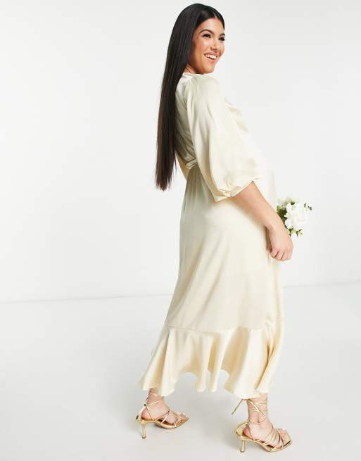 Champagne maternity bridesmaid outlet dress