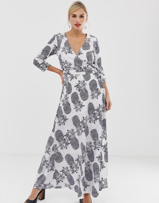 Pineapple print 2024 maxi dress