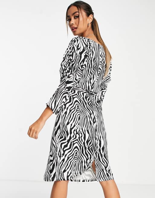 Liquorish midi dress in zebra print, 2 of 4