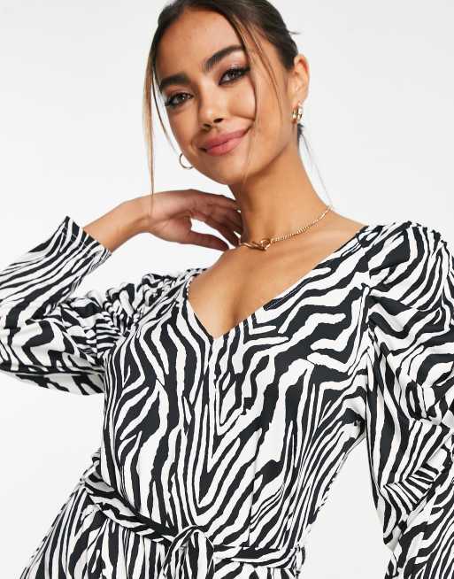 Liquorish midi dress in zebra print, 3 of 4