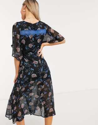 dark floral midi dress