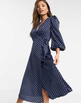 navy polka dot dress