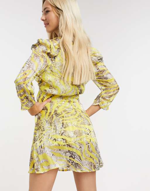 Asos yellow zebra outlet dress