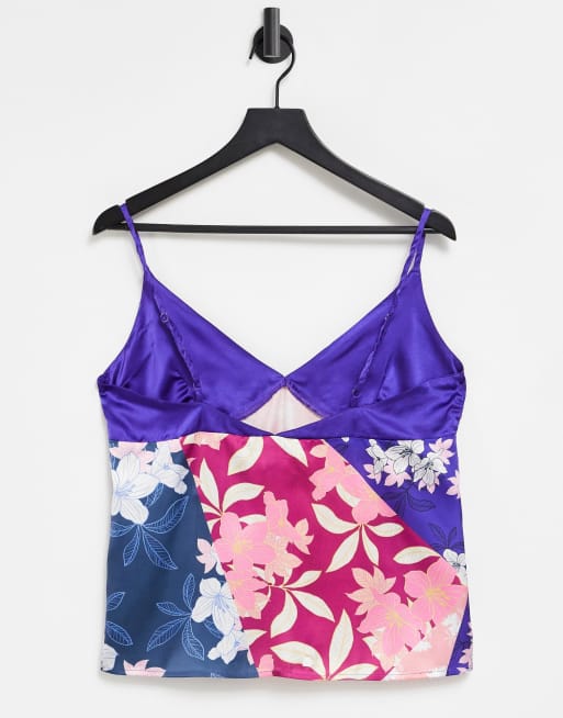 Liquorish - Nachtkleding - Camitop in patchwork met fijne print, 2 van 4