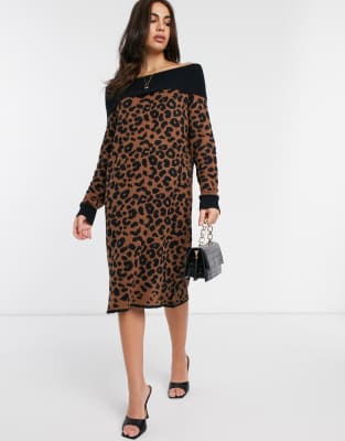 off the shoulder midi sweater dress