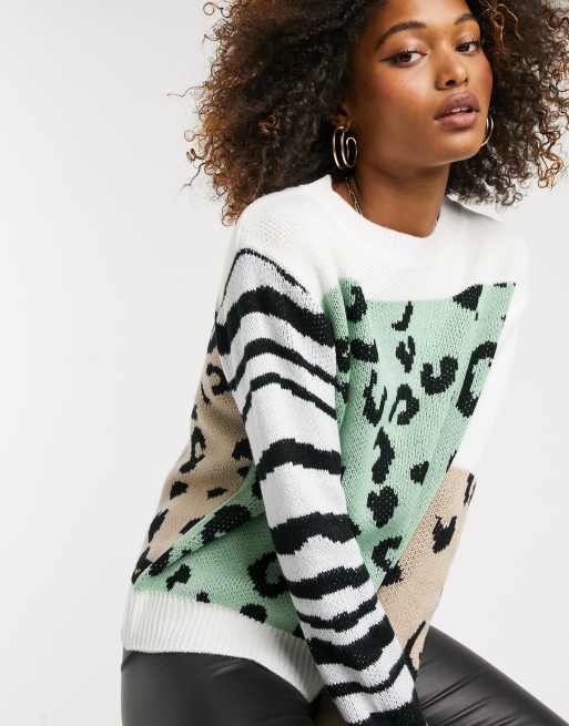 Oversized leopard cheap print jumper