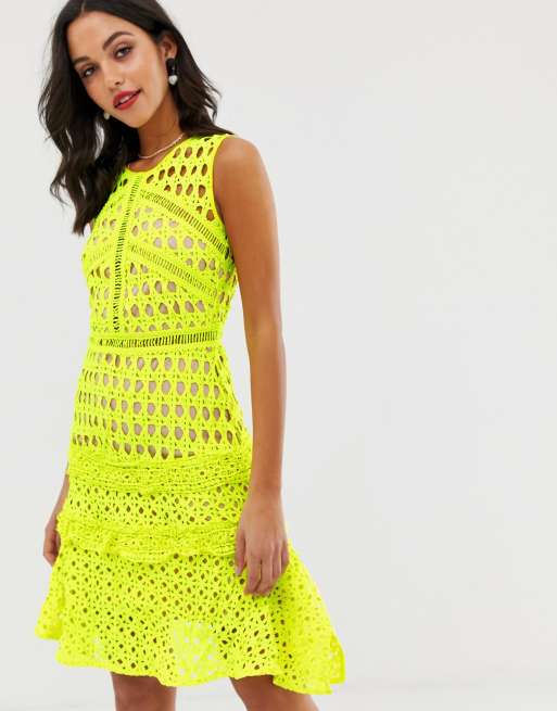 Neon lace outlet dress