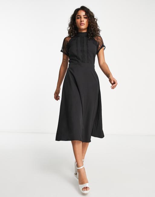 Petite black sale midi dress