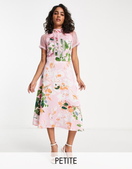 Floral midi shop a line dress