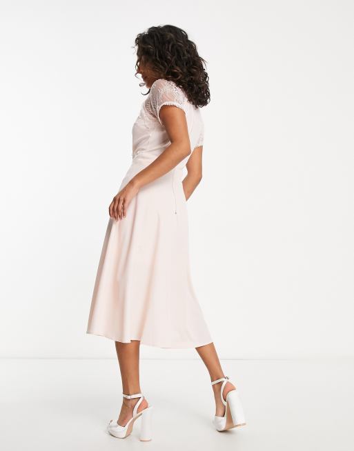 Let Me Be A-Line Lace-Trimmed Midi Dress