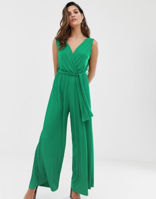 green plisse jumpsuit