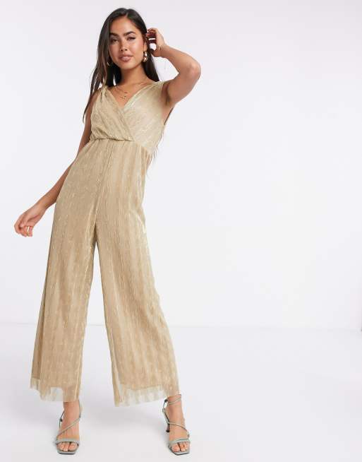 Metallic cheap plisse jumpsuit