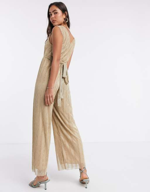 Anthropologie metallic cheap jumpsuit