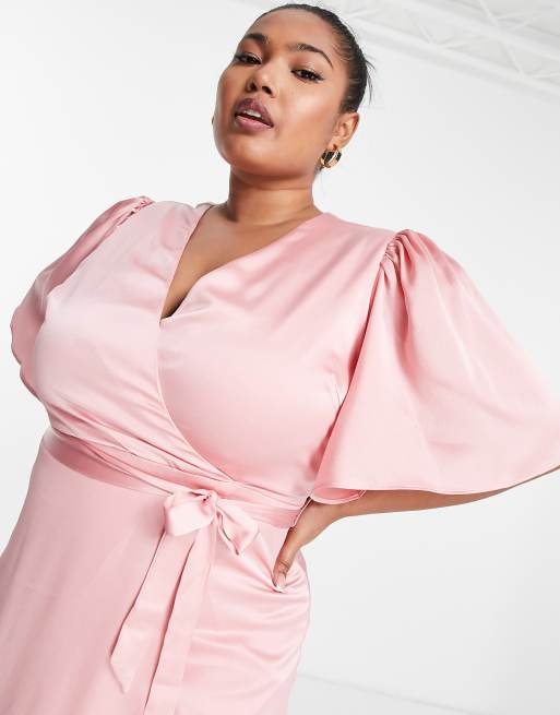 Rose pink hotsell plus size dresses