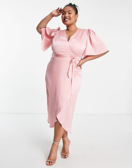 Plus size shop rose pink dress