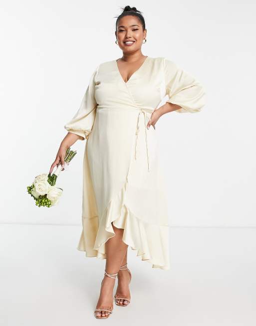 sachin and babi light blue dress Krystal Satin Wrap Gown main image 1