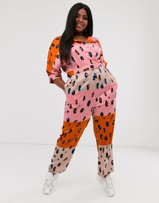 orange leopard jumpsuit