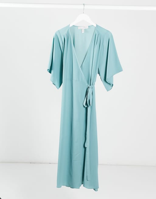 Liquorish – Salbeigrünes Wickelkleid