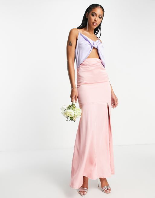 Color block top bridesmaid dresses