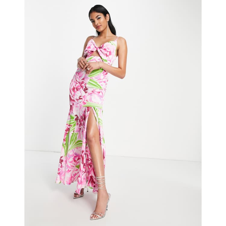 Lipsy floral twist deals front maxi dress