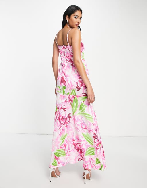 Pink and sale green maxi dress