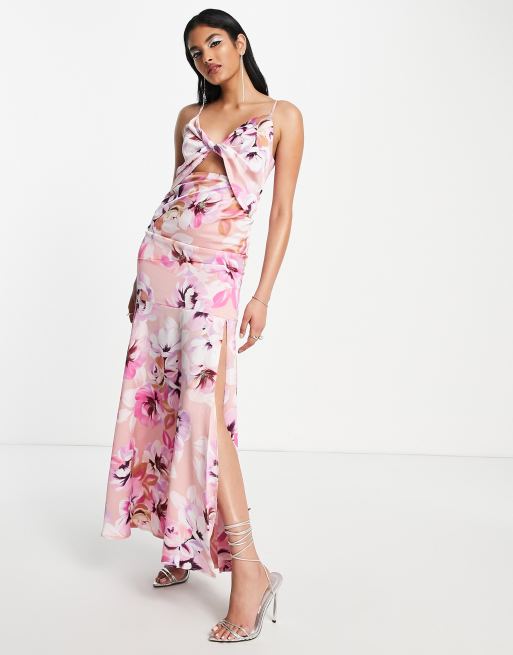 Lipsy floral twist deals front maxi dress