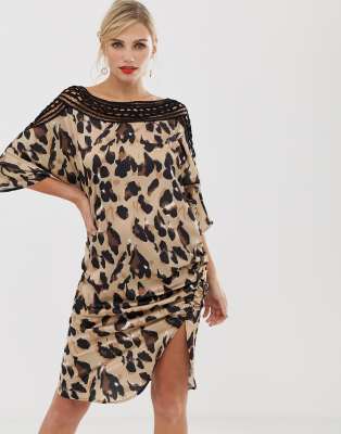 leopard lace dress