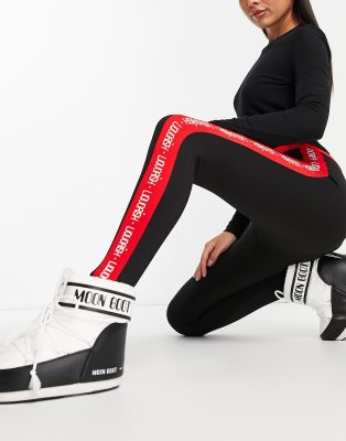 Liquorish Ski Base Layer Leggings In Black And Redmulti ModeSens