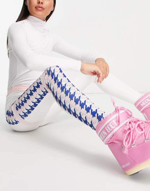 Liquorish – Ski – Baselayer-Leggings in Weiß und Bunt