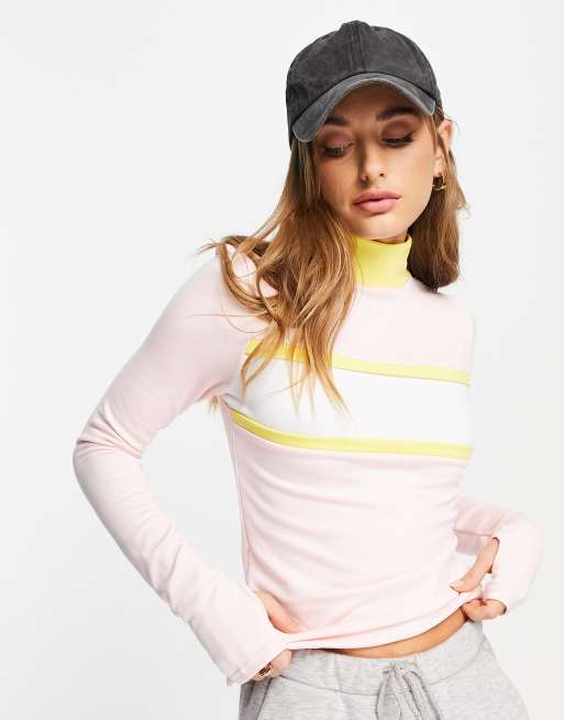 Liquorish – SKI – Baselayer-Oberteil in Pastellfarbe mit Farbblockdesign