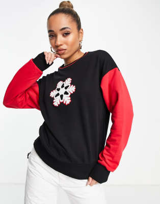 Liquorish - SKI - Maglione lavorato nero con fiocco di neve 