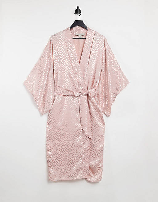 Liquorish sleepwear robe in blush pink | ASOS