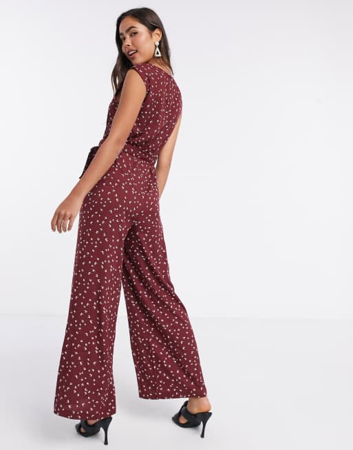 Burgundy polka 2024 dot jumpsuit