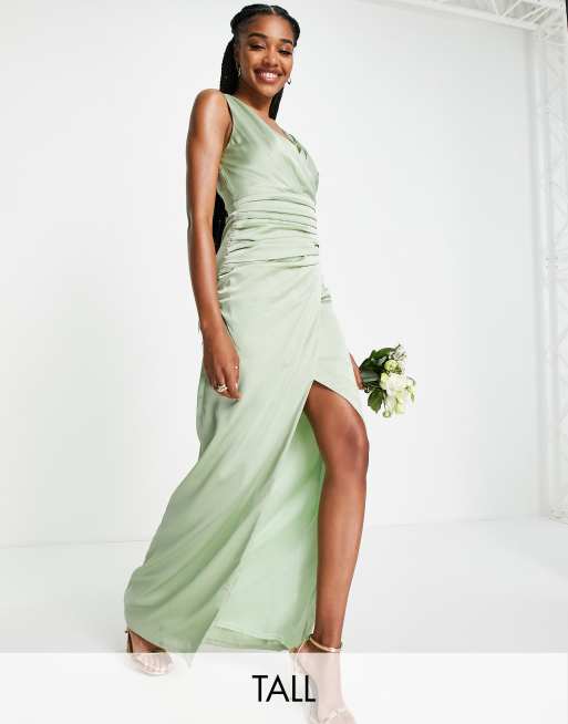 Green wrap sale bridesmaid dress