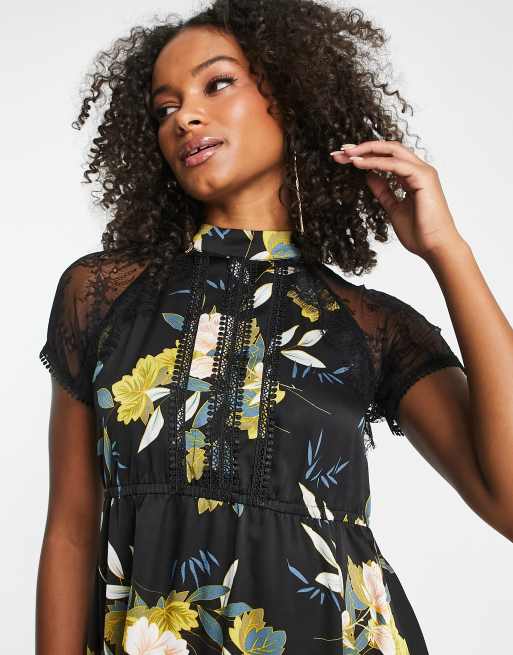 Liquorish Tall - Robe trapèze mi-longue à fleurs, 2 de 4