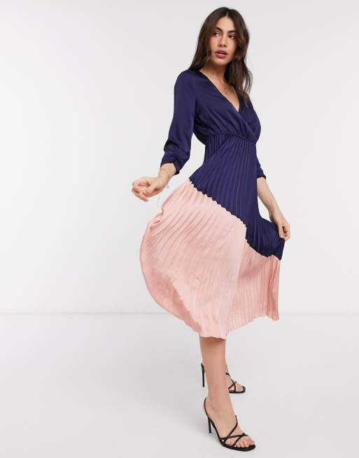 Vestito blu outlet e rosa