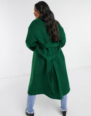 dark green wrap coat