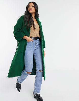 dark green wrap coat