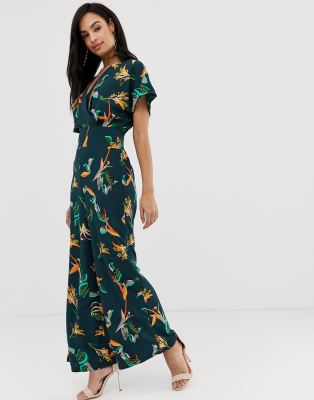 tropical floral jumpsuit