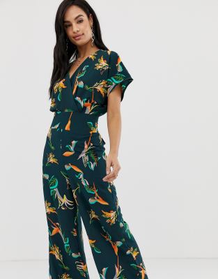 tropical floral jumpsuit