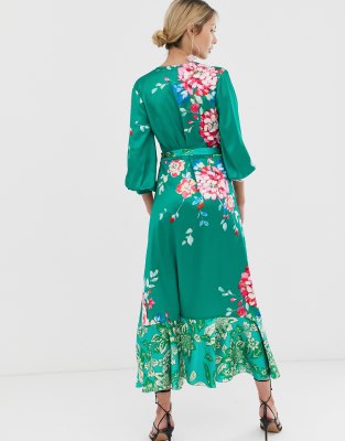 green floral tea dress