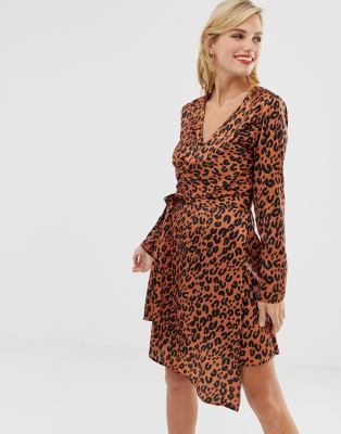red leopard print mini dress