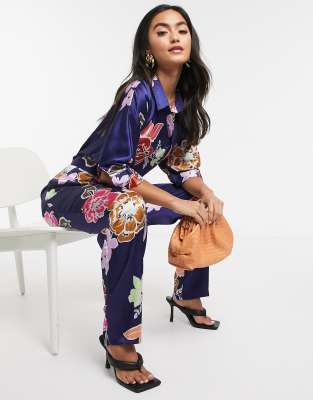 next navy floral jumpsuit