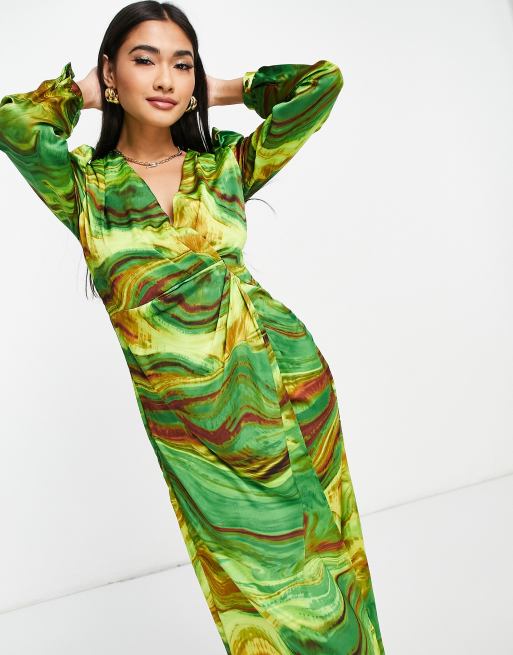 Emerald Green Floral Pretty Little Thing Tropical Dress Shop