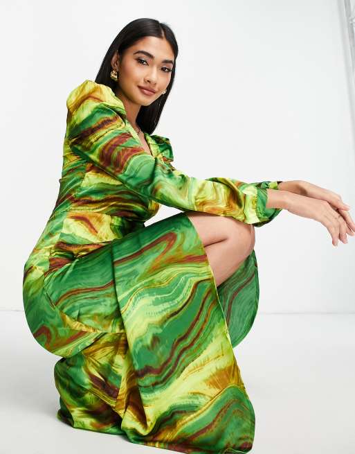 Tesco green hot sale wrap dress